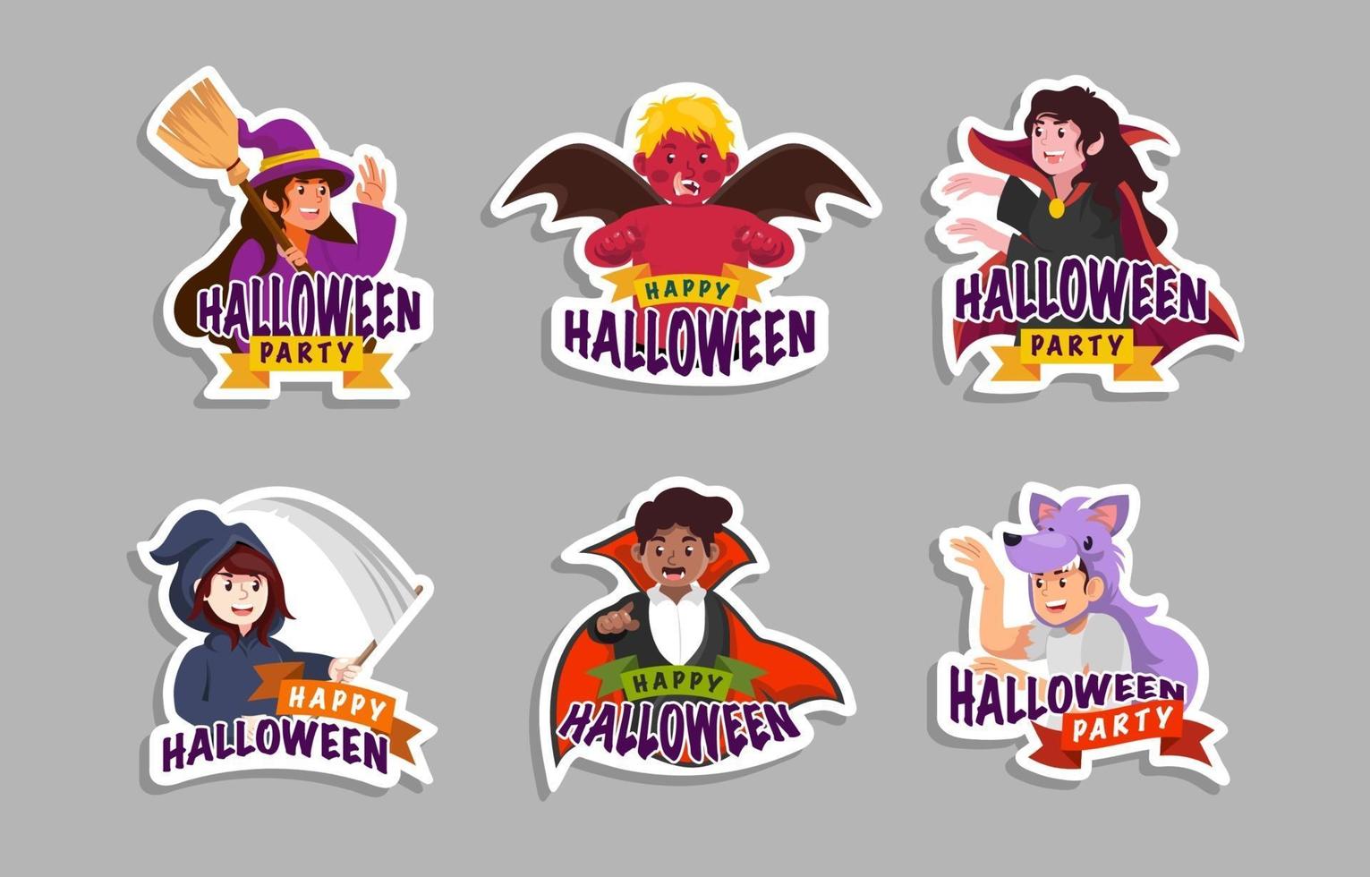 Halloween kostuum sticker vector