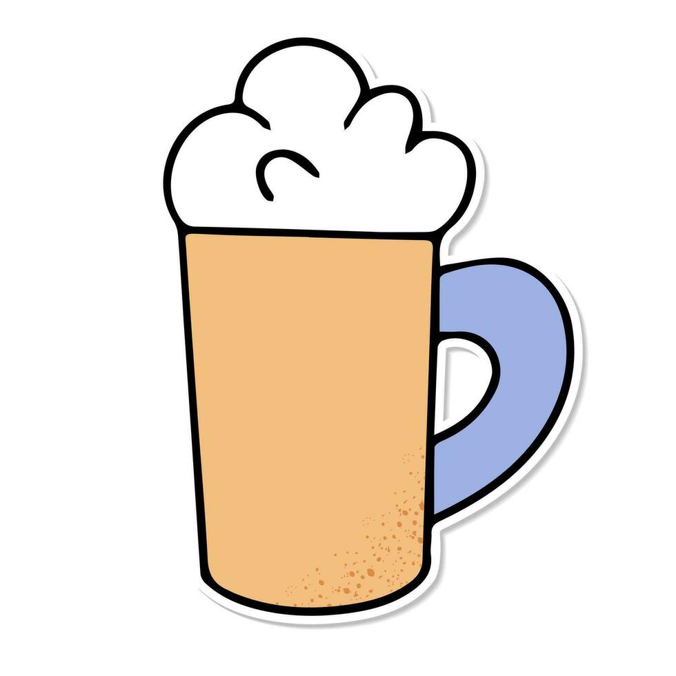 sticker glas van bier geïsoleerd vector illustratie, minimaal ontwerp. lager bier icoon Aan een wit achtergrond. vector illustratie