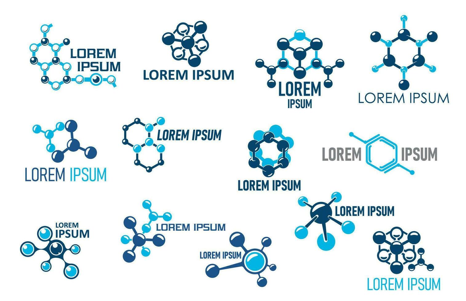 molecuul vector pictogrammen van wetenschap technologie