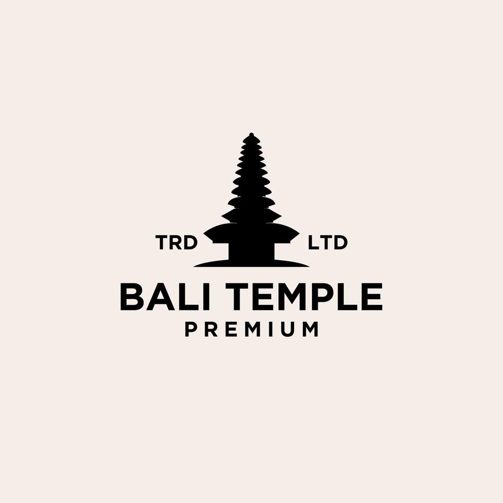 premium bali tempel zwart vector logo ontwerp