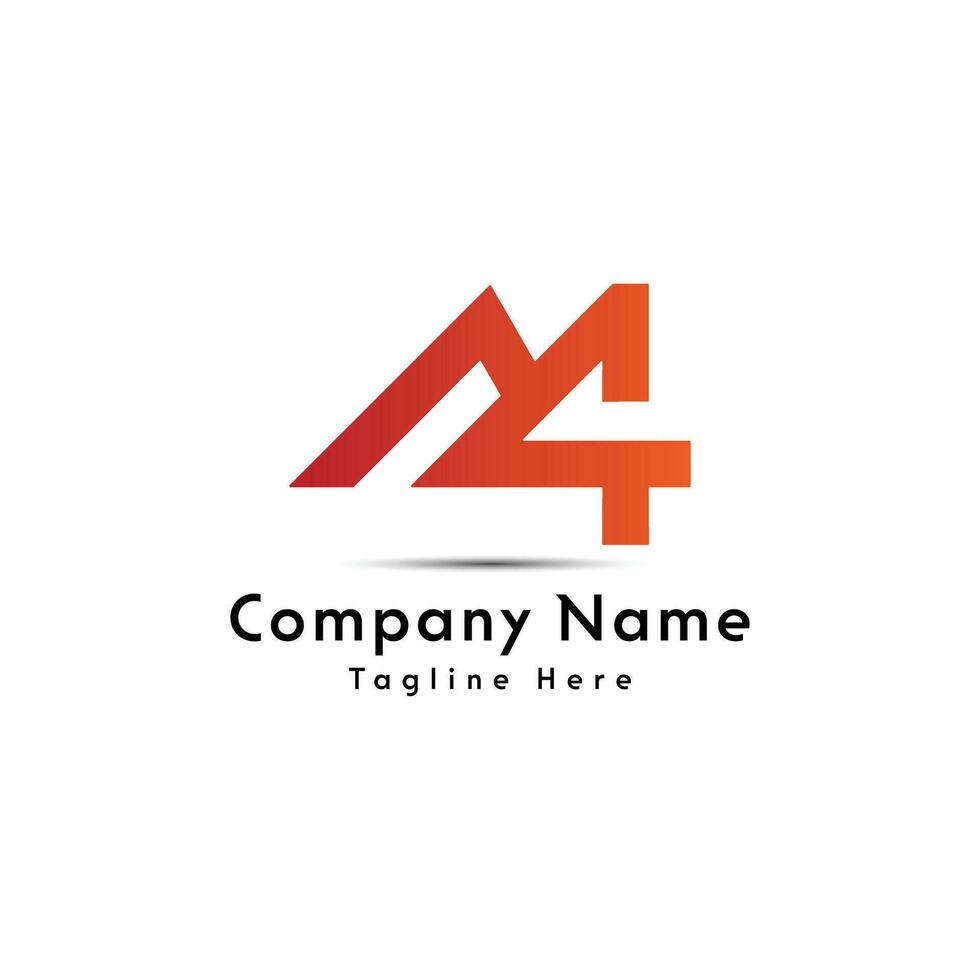 m4 brief logo ontwerp icoon vector