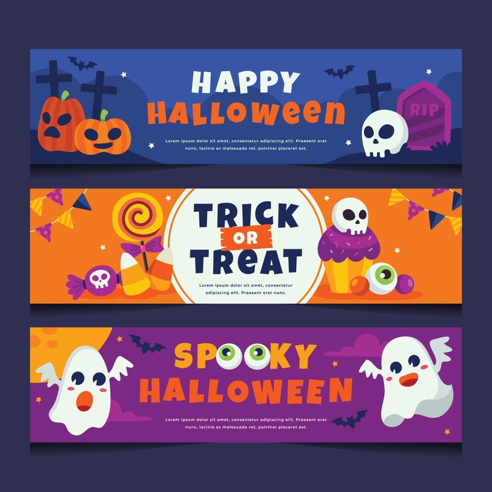 halloween thema banner vector