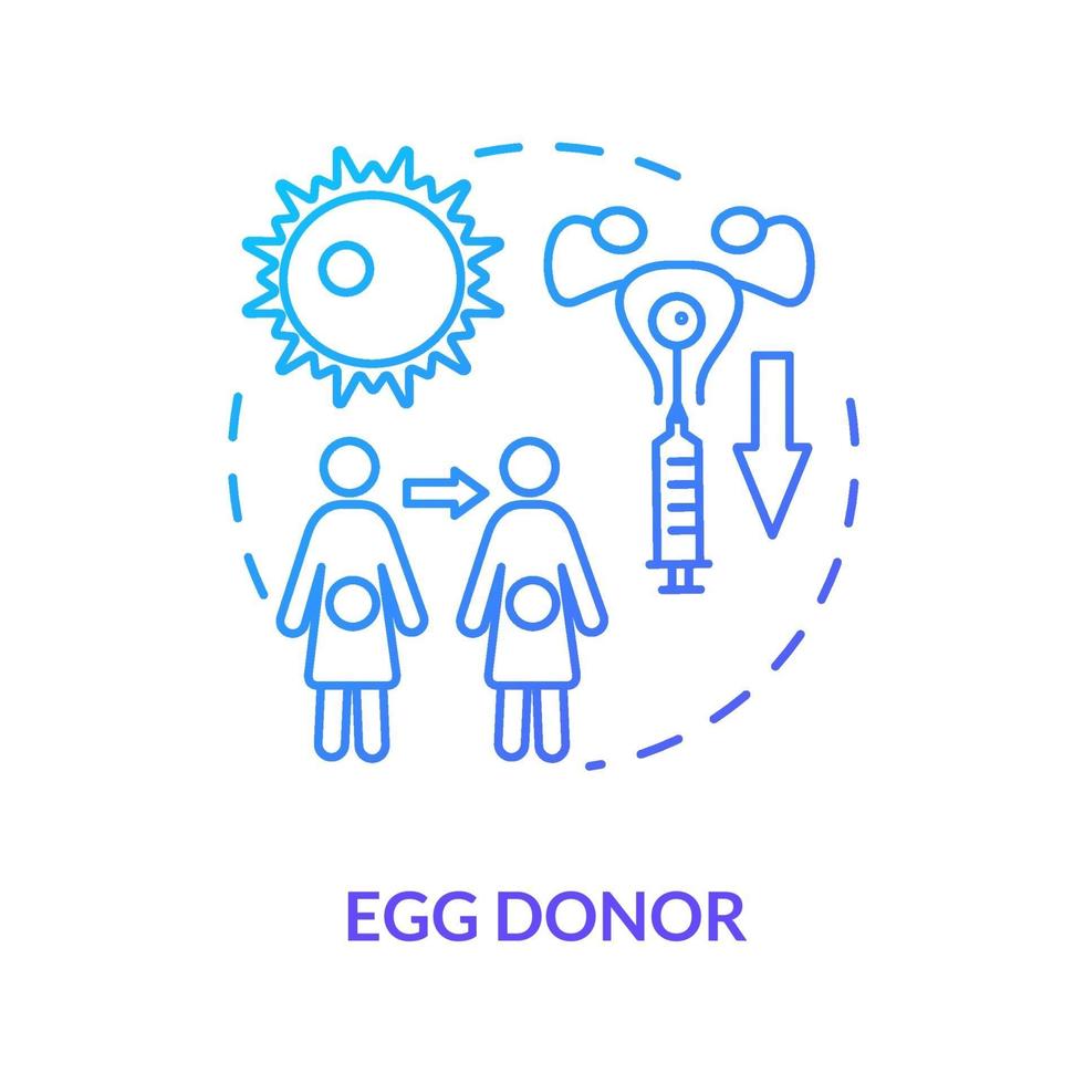 ei donor blauw concept icoon vector