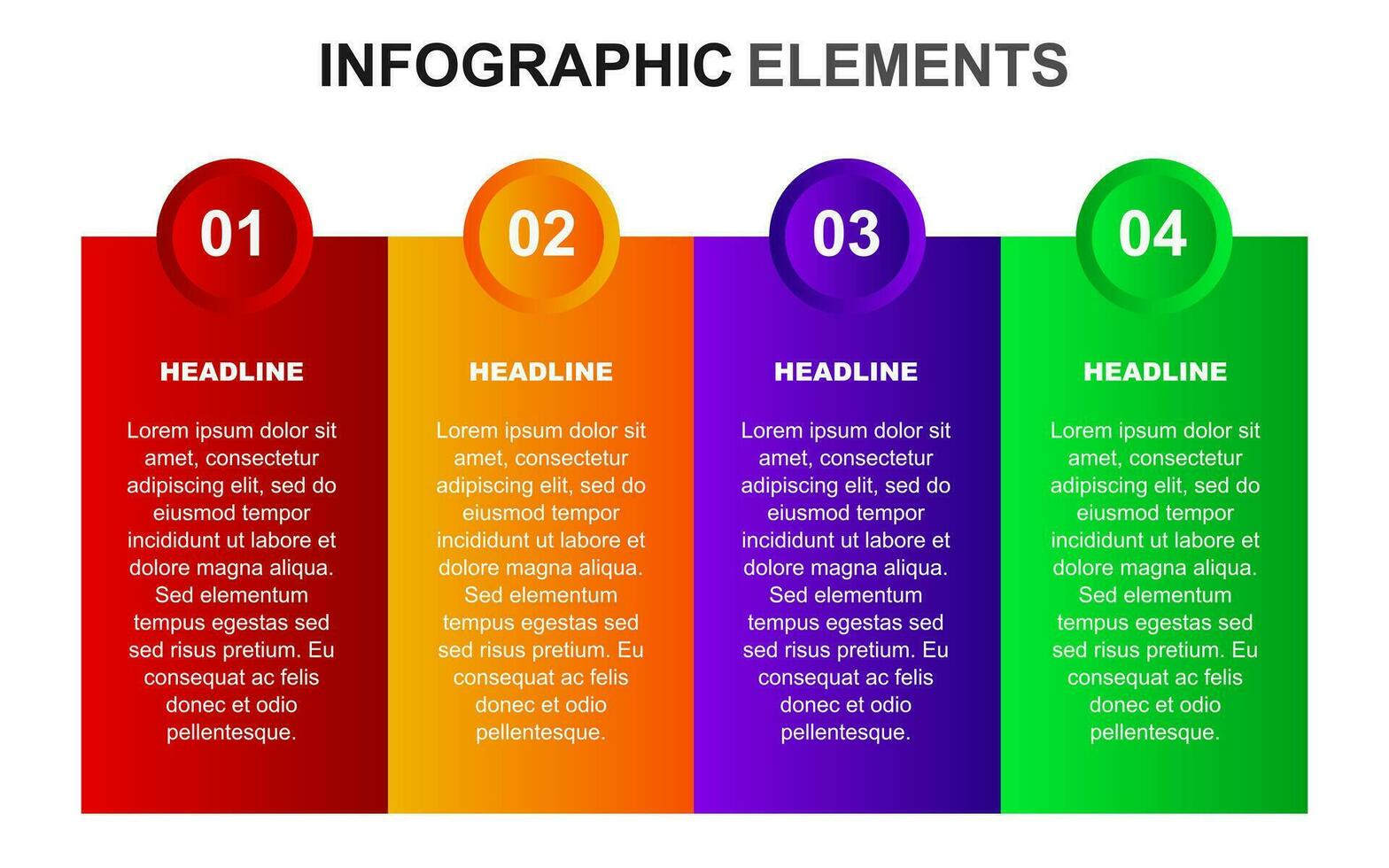 infographic sjabloon met 4 kleurrijk stappen voor presentaties, bedrijf en affiches. vector