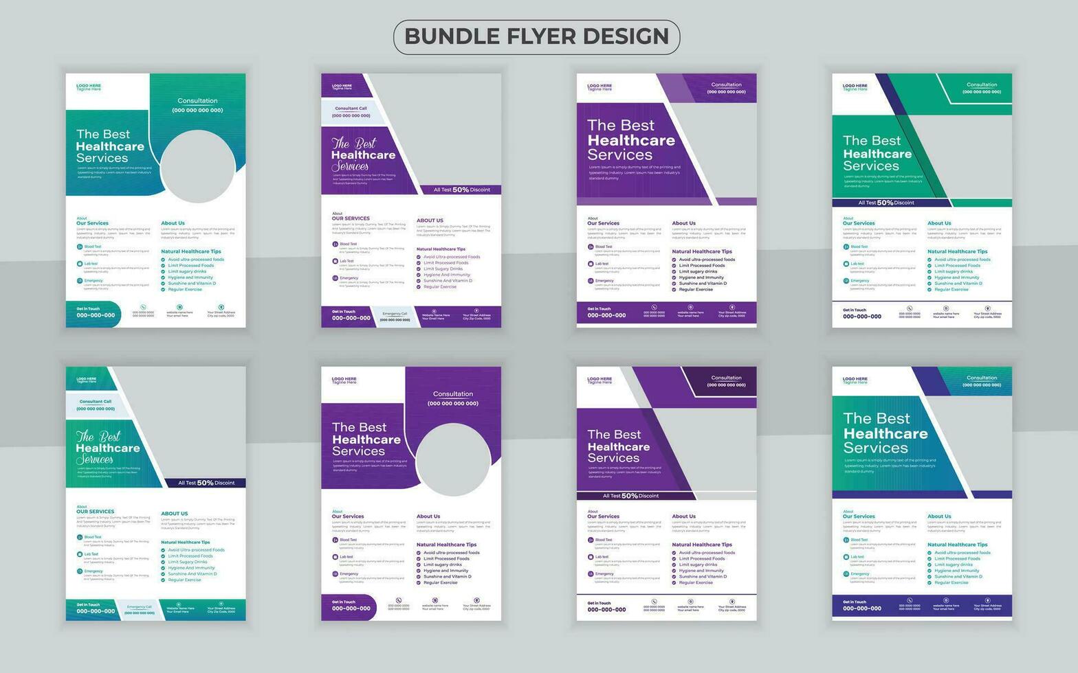 medisch bundel folder ontwerp sjabloon en ziekenhuis folder set, zakelijke branding, medisch brochure vector