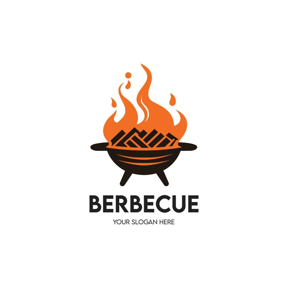 barbecue vector logo ontwerp en bbq rooster symbool