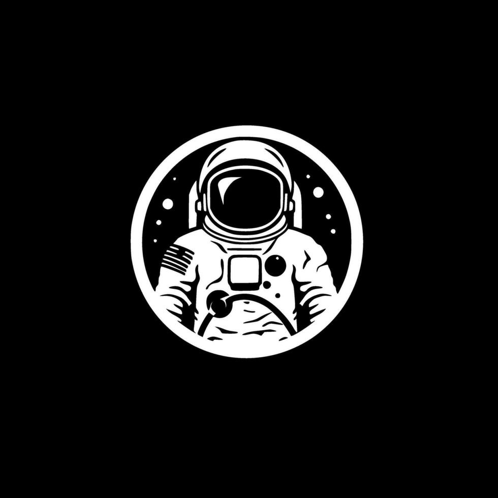 astronaut, zwart en wit vector illustratie