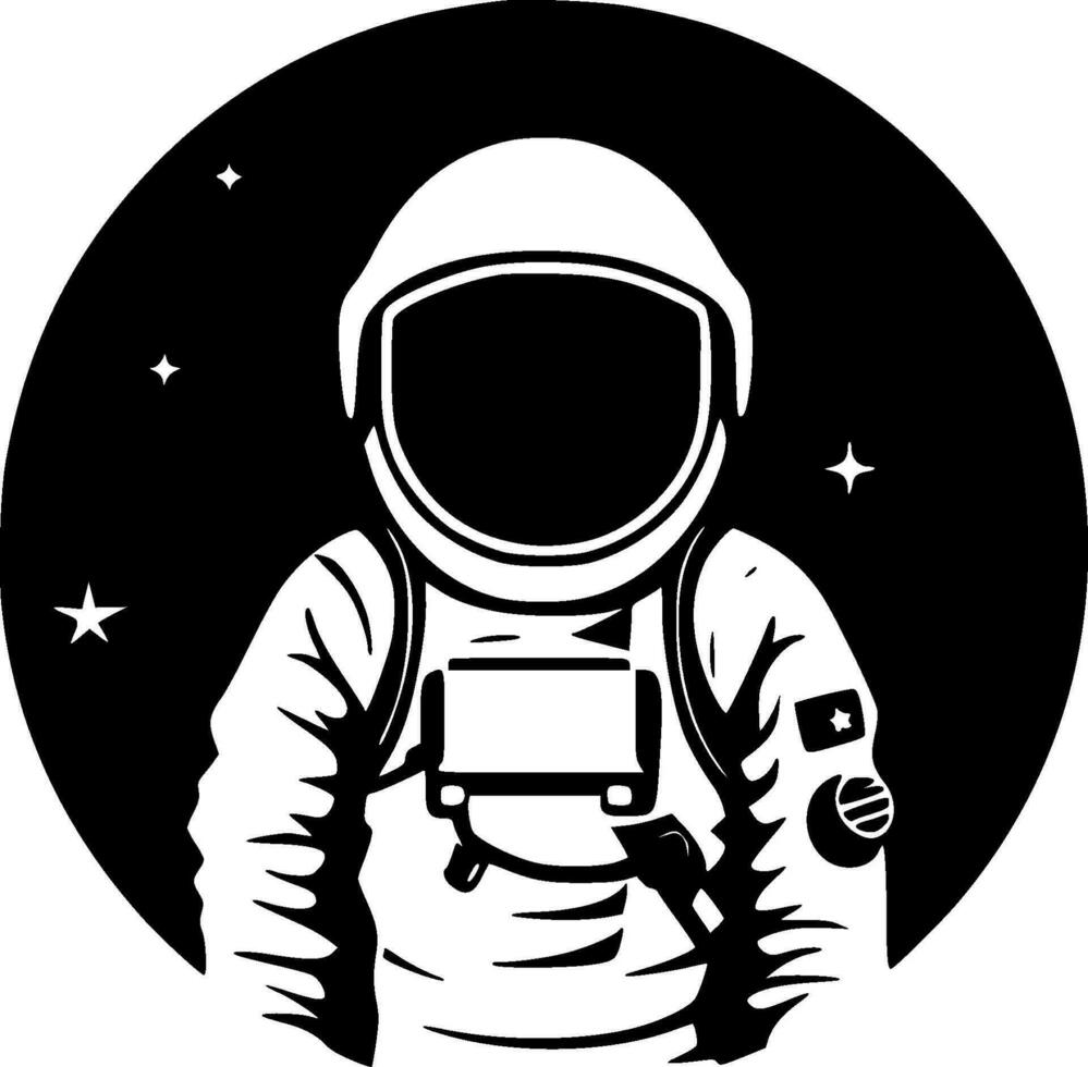 astronaut, minimalistische en gemakkelijk silhouet - vector illustratie