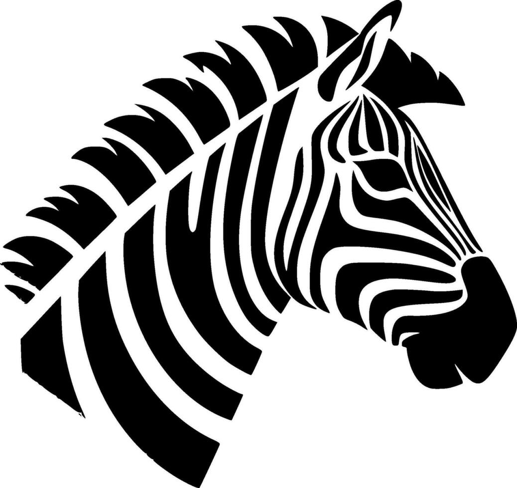 zebra, zwart en wit vector illustratie