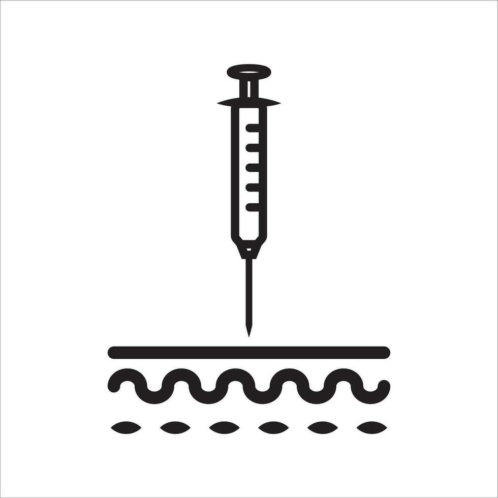 vaccin, schoonheid injectie icoon vector, illustratie, symbool vector