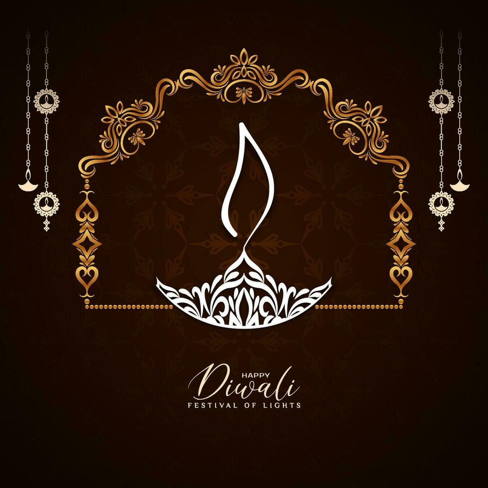 gelukkig diwali Indisch festival elegant cultureel achtergrond vector