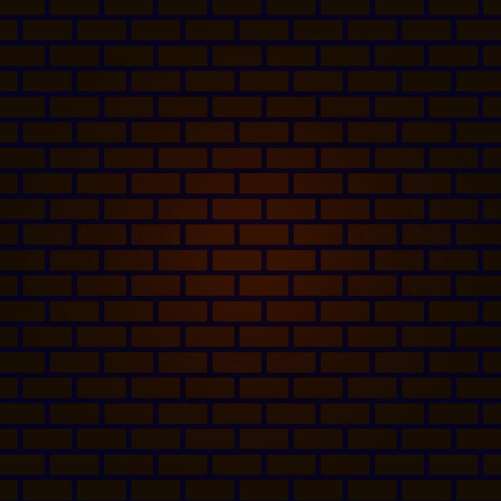 nachtelijke bruine bakstenen muur. vectorillustratie. vector