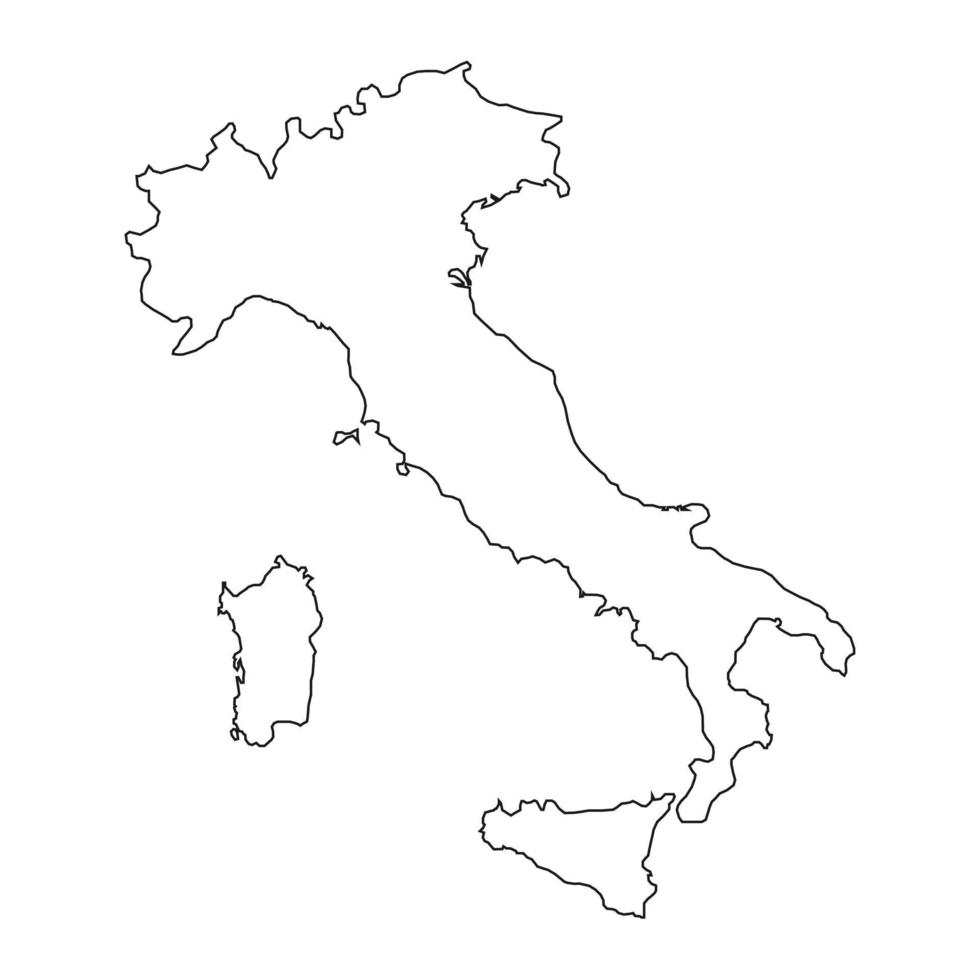 vectorillustratie van de kaart van italië op een witte achtergrond vector