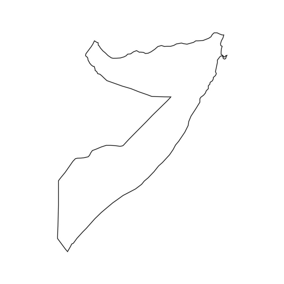 vectorillustratie van de kaart van somalië op een witte achtergrond vector