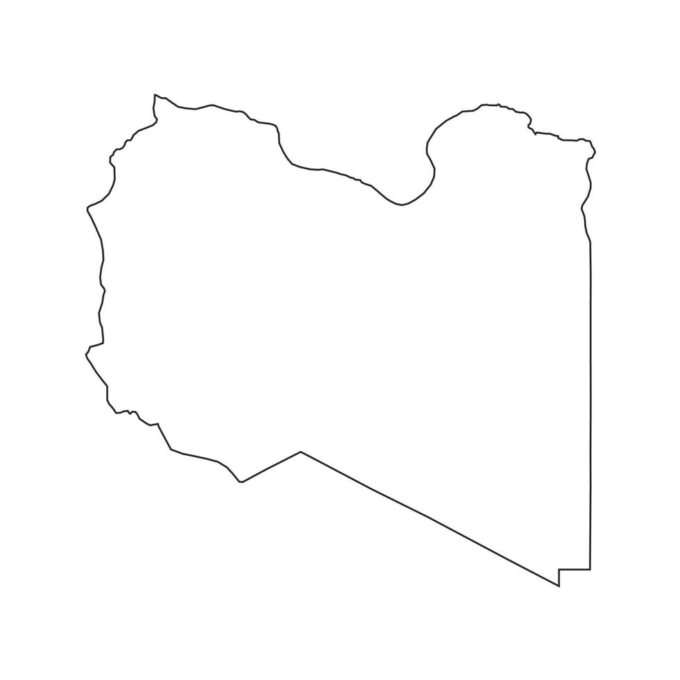 vectorillustratie van de kaart van libië op witte achtergrond vector