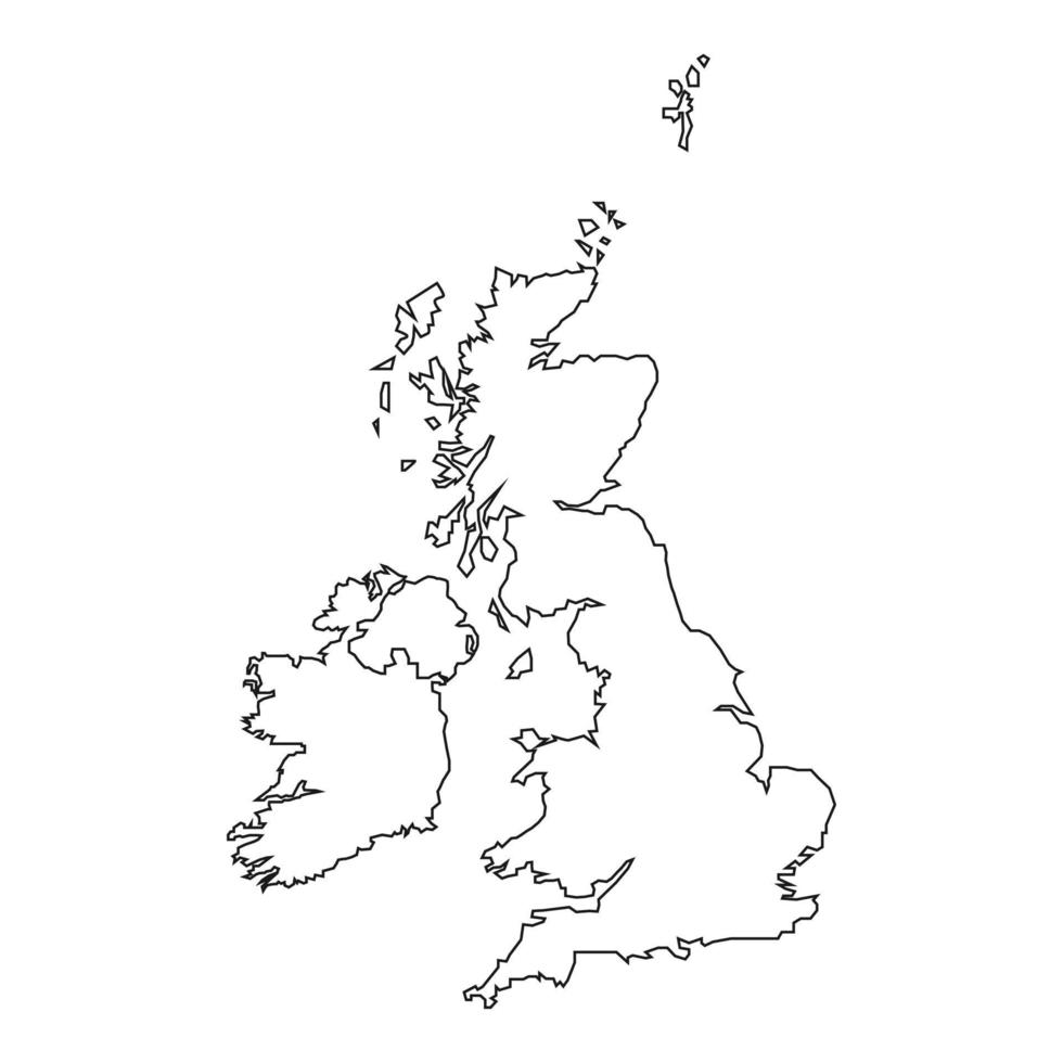 verenigd koninkrijk kaart op witte achtergrond vector