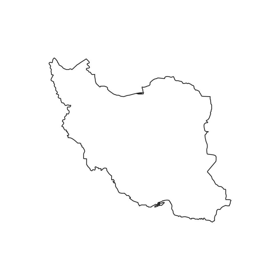 vectorillustratie van de kaart van iran op een witte achtergrond vector