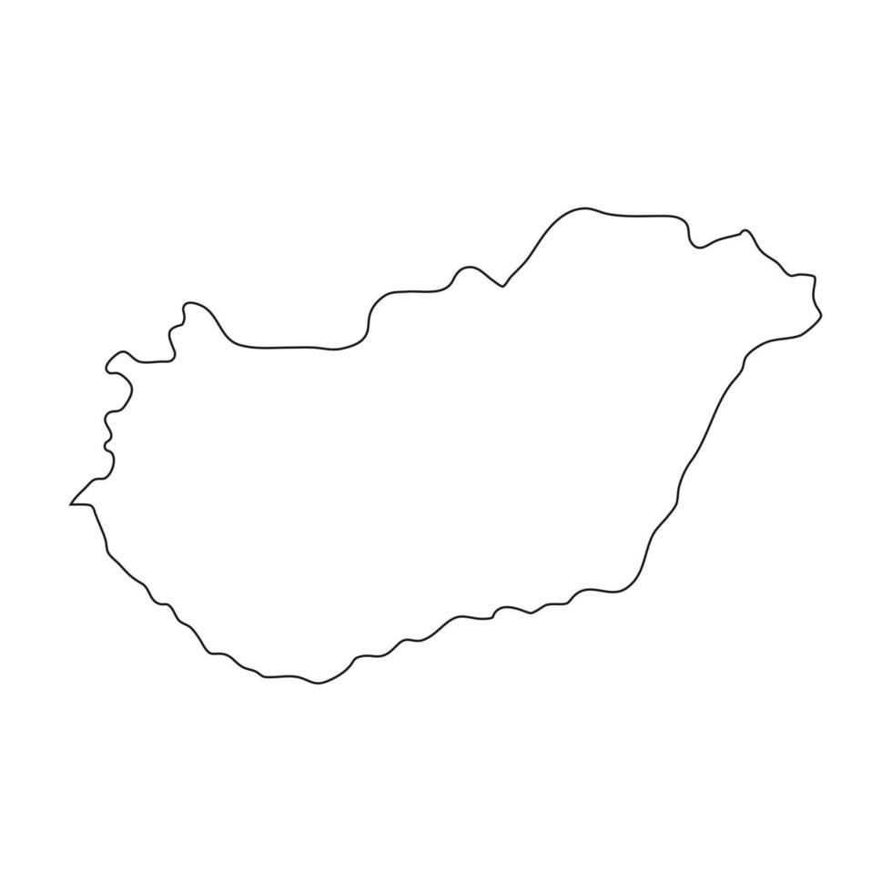 vectorillustratie van de kaart van hongarije op witte achtergrond vector