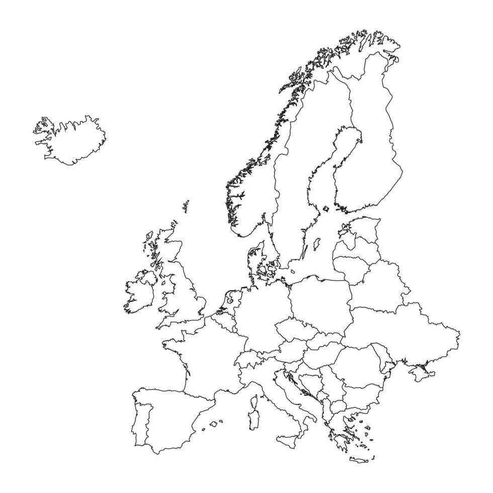 silhouet europa kaart vectorillustratie vector