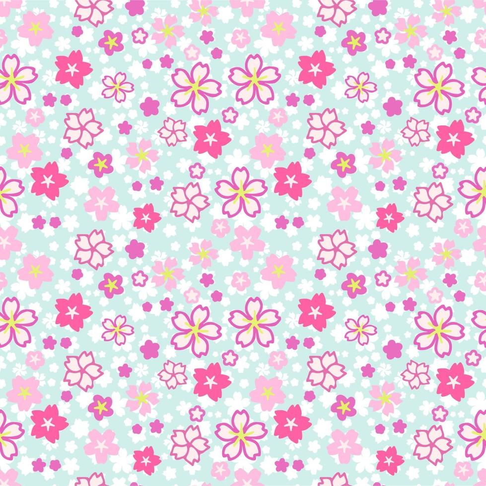 roze kleine kersenbloesem naadloze patroon, sakura bloem vector