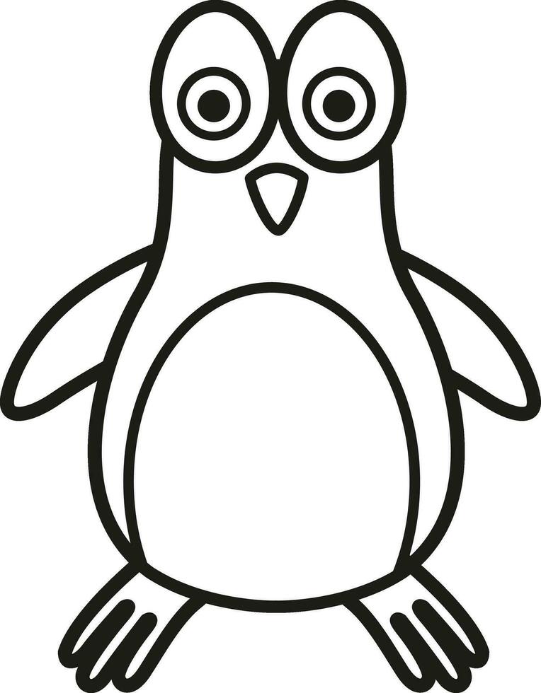 illustratie zwart en wit pinguïn vector