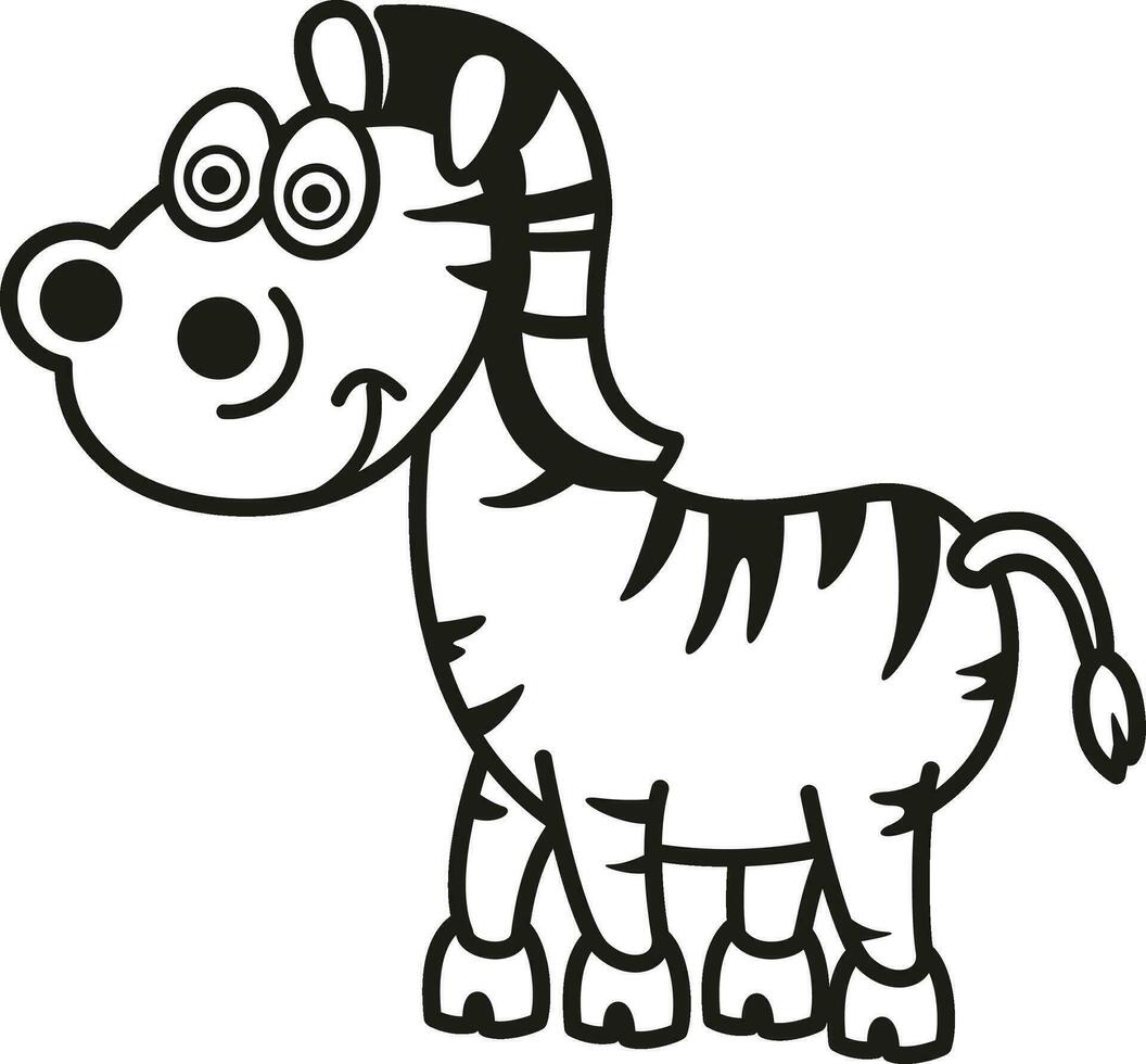 illustratie zwart en wit zebra vector