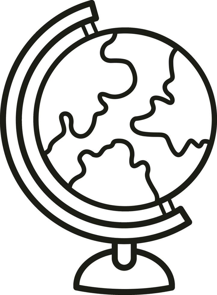 illustratie zwart en wit aarde wereldbol vector