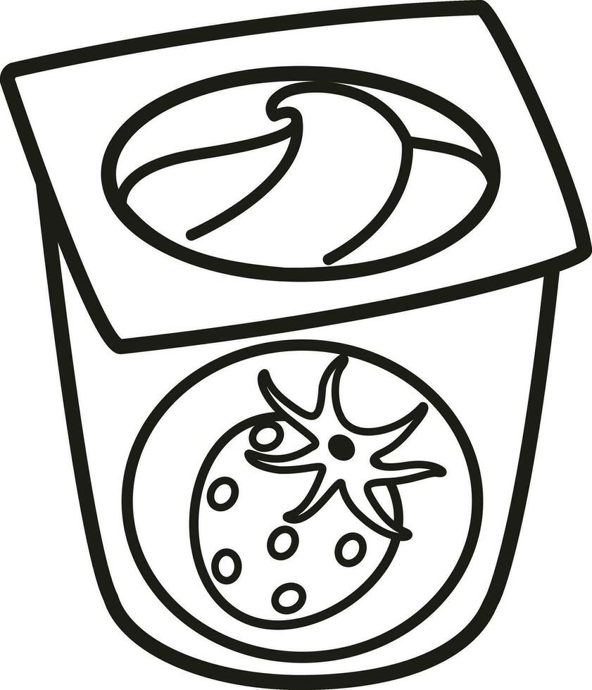 illustratie zwart en wit yoghurt vector