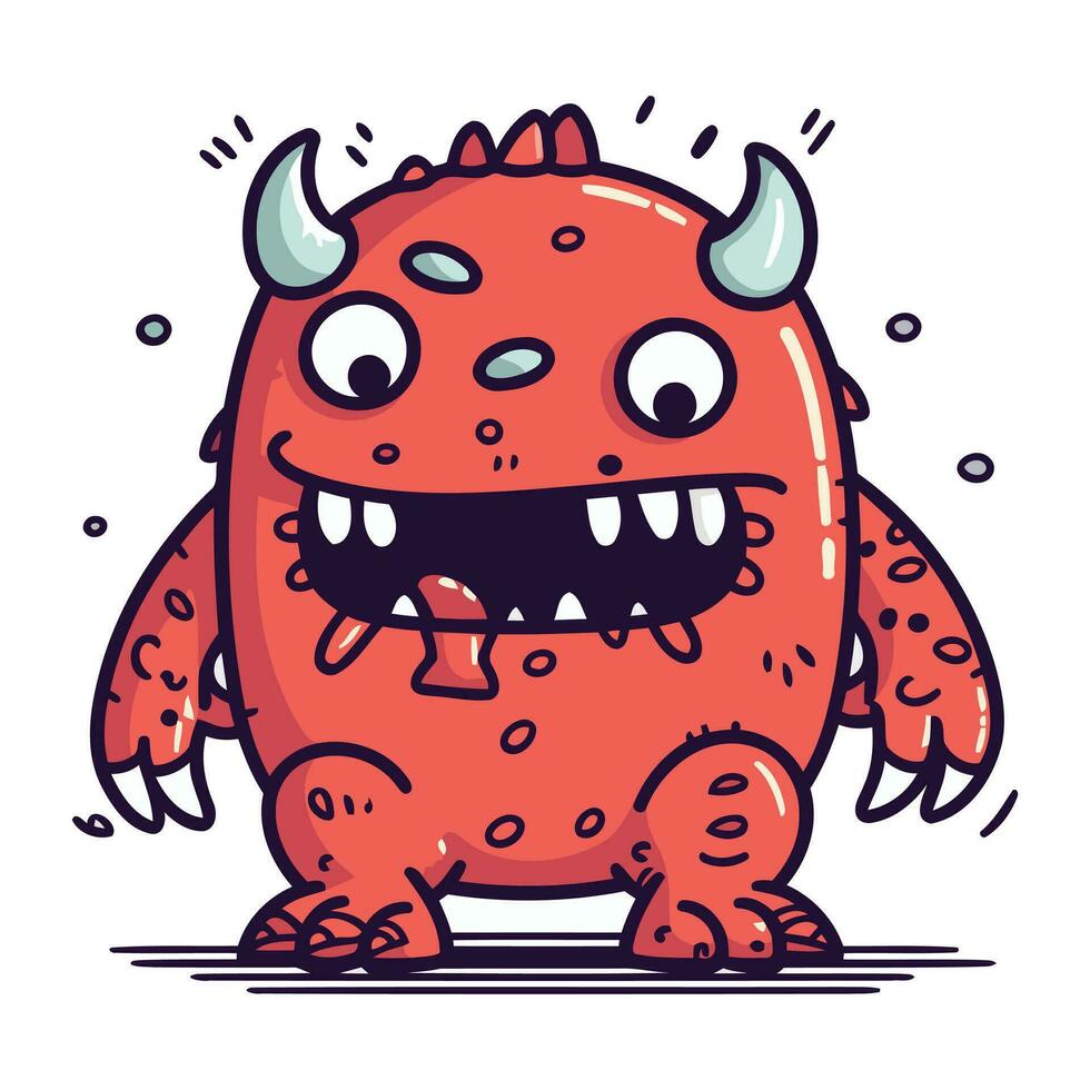 grappig tekenfilm monster. vector illustratie van schattig monster geïsoleerd Aan wit achtergrond.