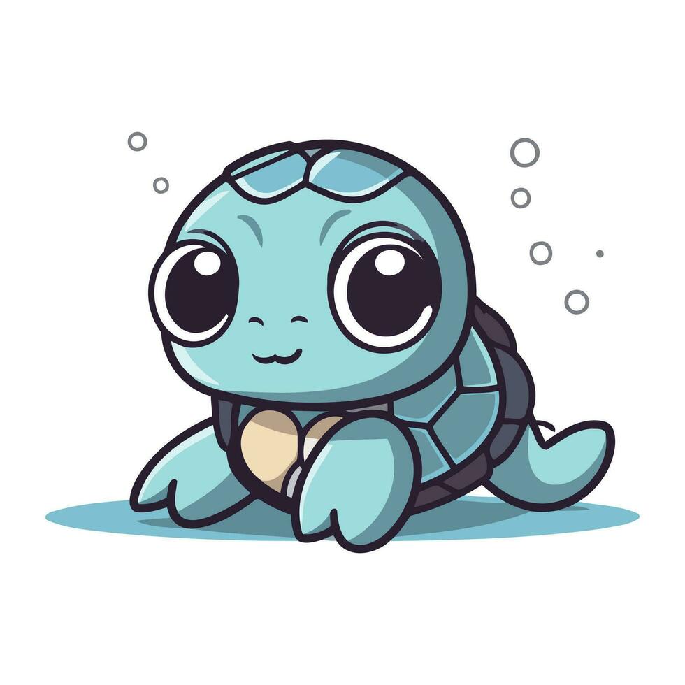 schattig baby schildpad. vector illustratie van een schattig baby schildpad.