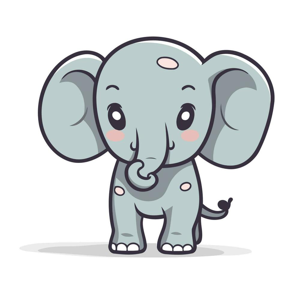 schattig tekenfilm olifant vector illustratie. schattig baby dier karakter