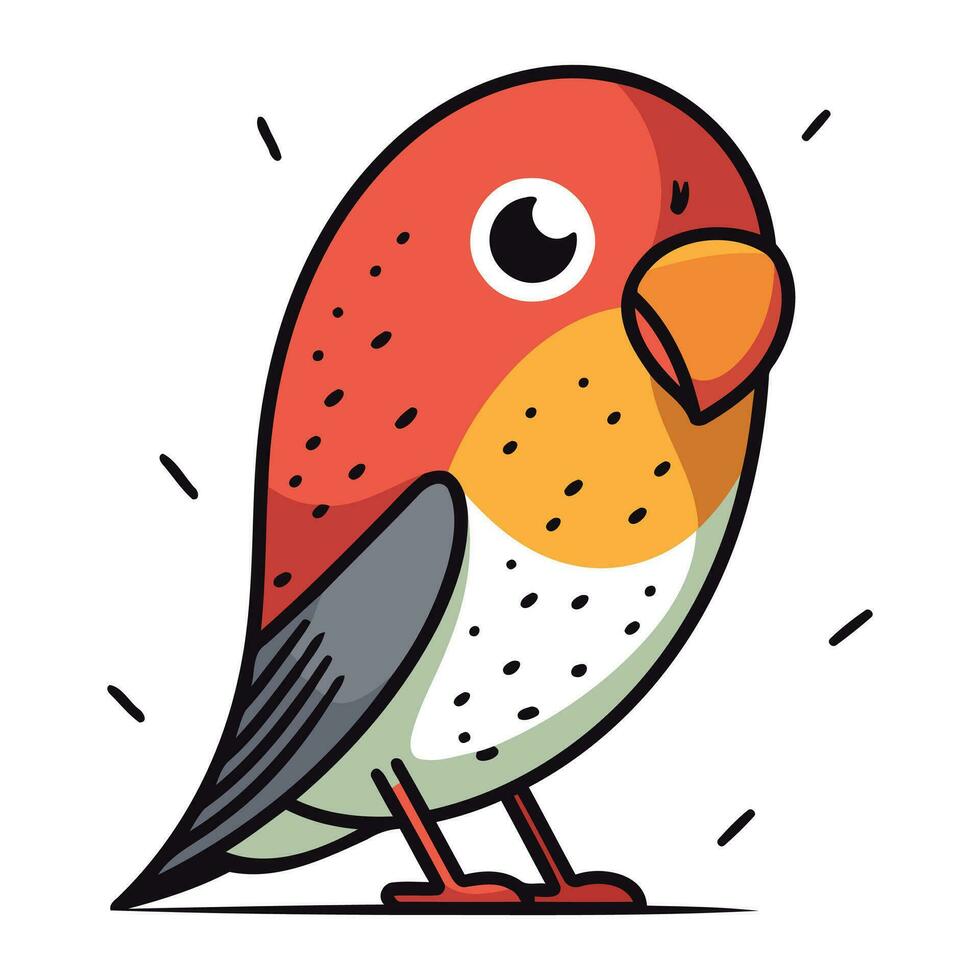 schattig tekenfilm papegaai vector illustratie. kleurrijk vogel karakter.