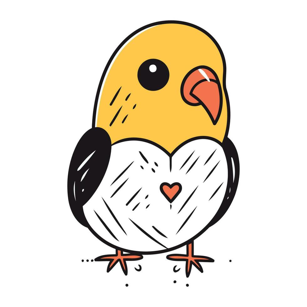 schattig tekenfilm papegaai vogel. vector illustratie in tekening stijl