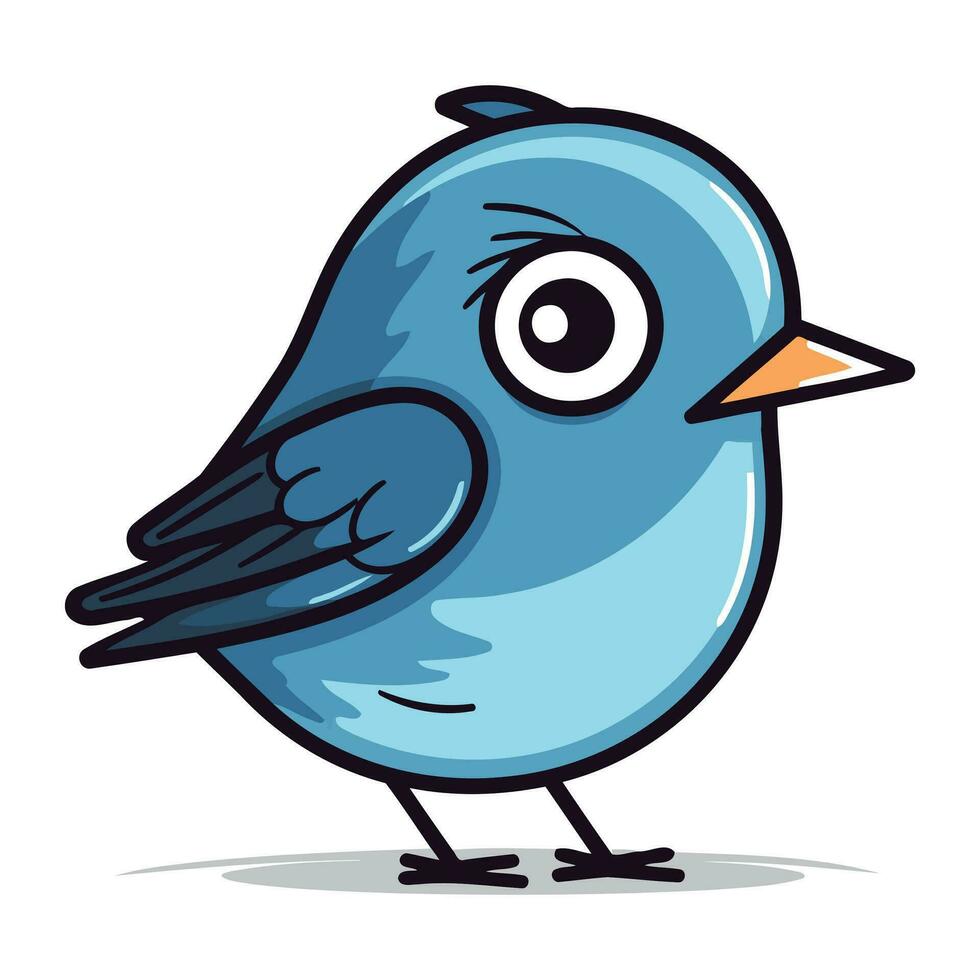 tekenfilm blauw vogel Aan wit achtergrond. vector illustratie voor uw ontwerp