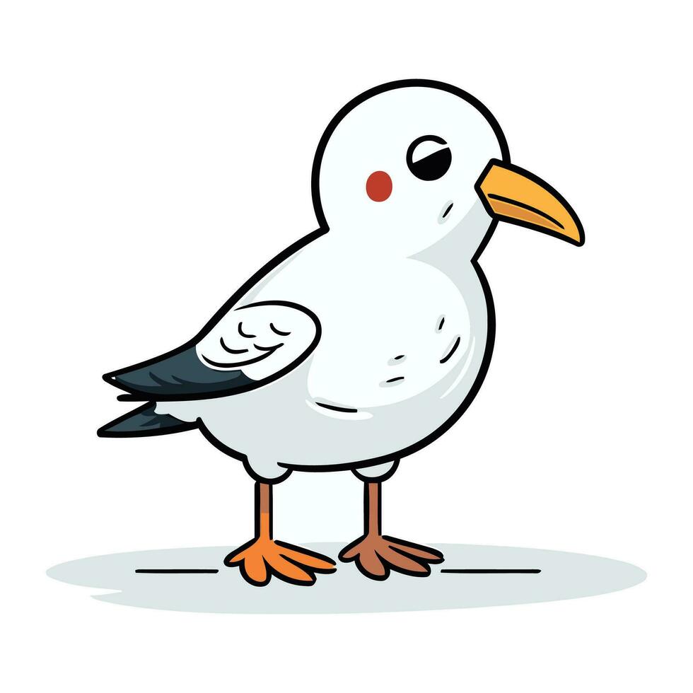 zeemeeuw vogel tekenfilm. vector illustratie van een zeemeeuw.
