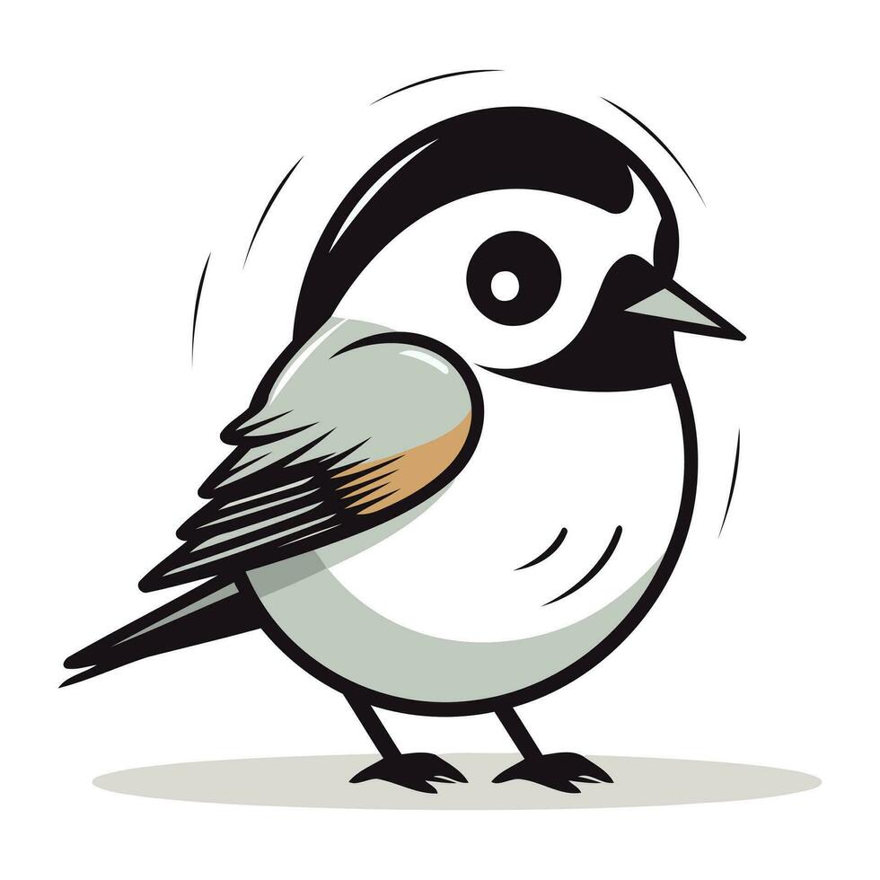 vector illustratie van een schattig weinig vogel. geïsoleerd Aan wit achtergrond.
