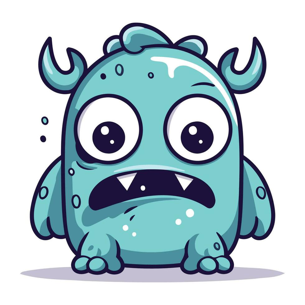 tekenfilm monster. vector illustratie van een grappig monster. schattig monster.