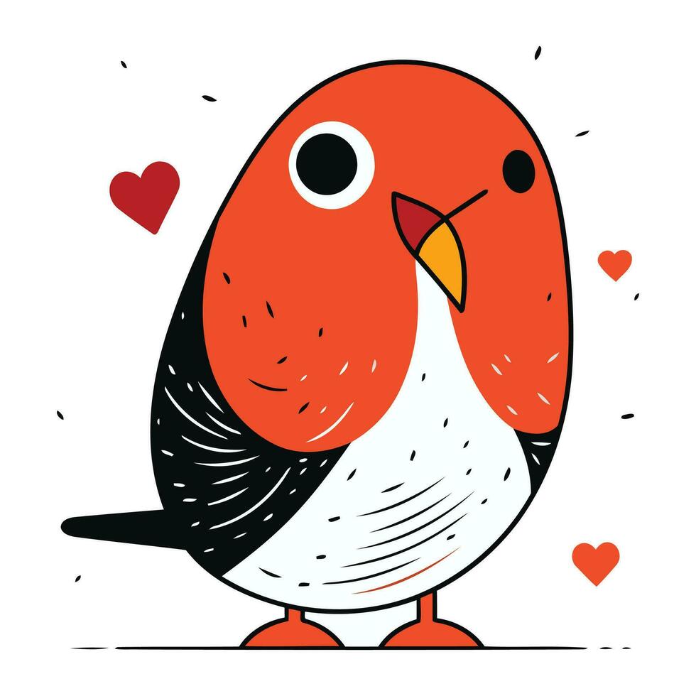 schattig rood vogel in liefde. valentijnsdag dag kaart. vector illustratie.