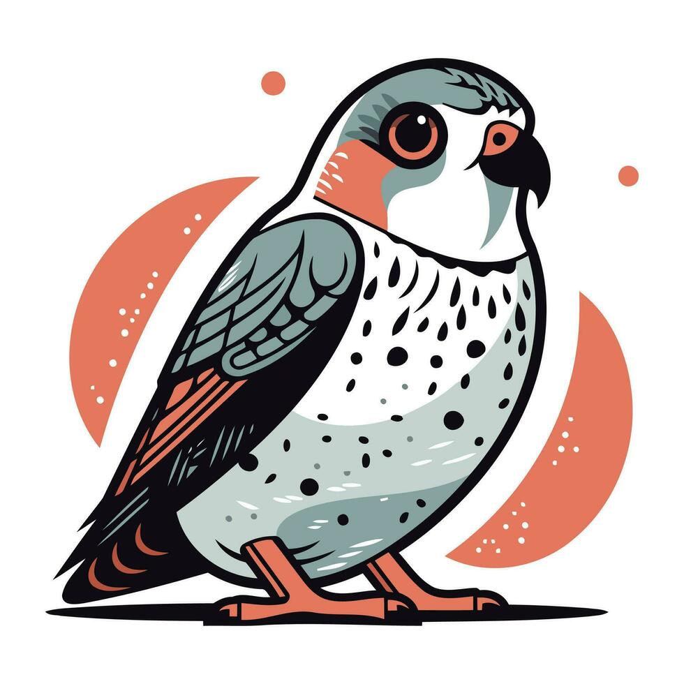 schattig torenvalk vogel. hand- getrokken vector illustratie in tekenfilm stijl.