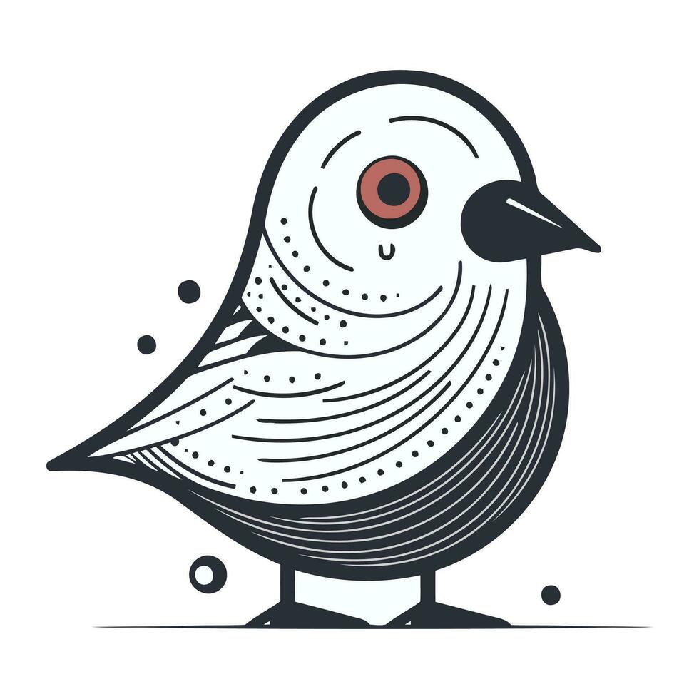 vector illustratie van een schattig vogel Aan een wit achtergrond. vlak stijl.