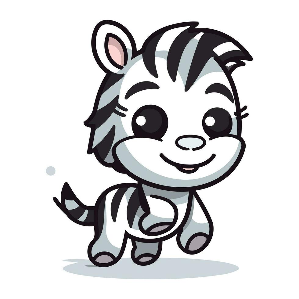 schattig zebra tekenfilm mascotte karakter vector illustratie.