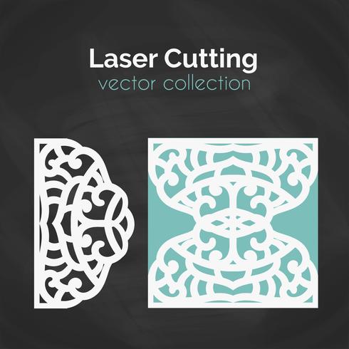 Laser gesneden kaart. Sjabloon voor snijden. Knipsel Illustratie. vector