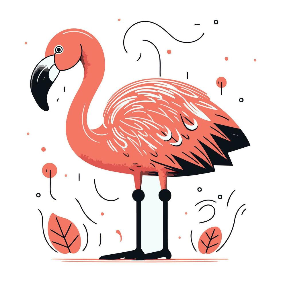 flamingo vector illustratie. geïsoleerd flamingo vector illustratie.