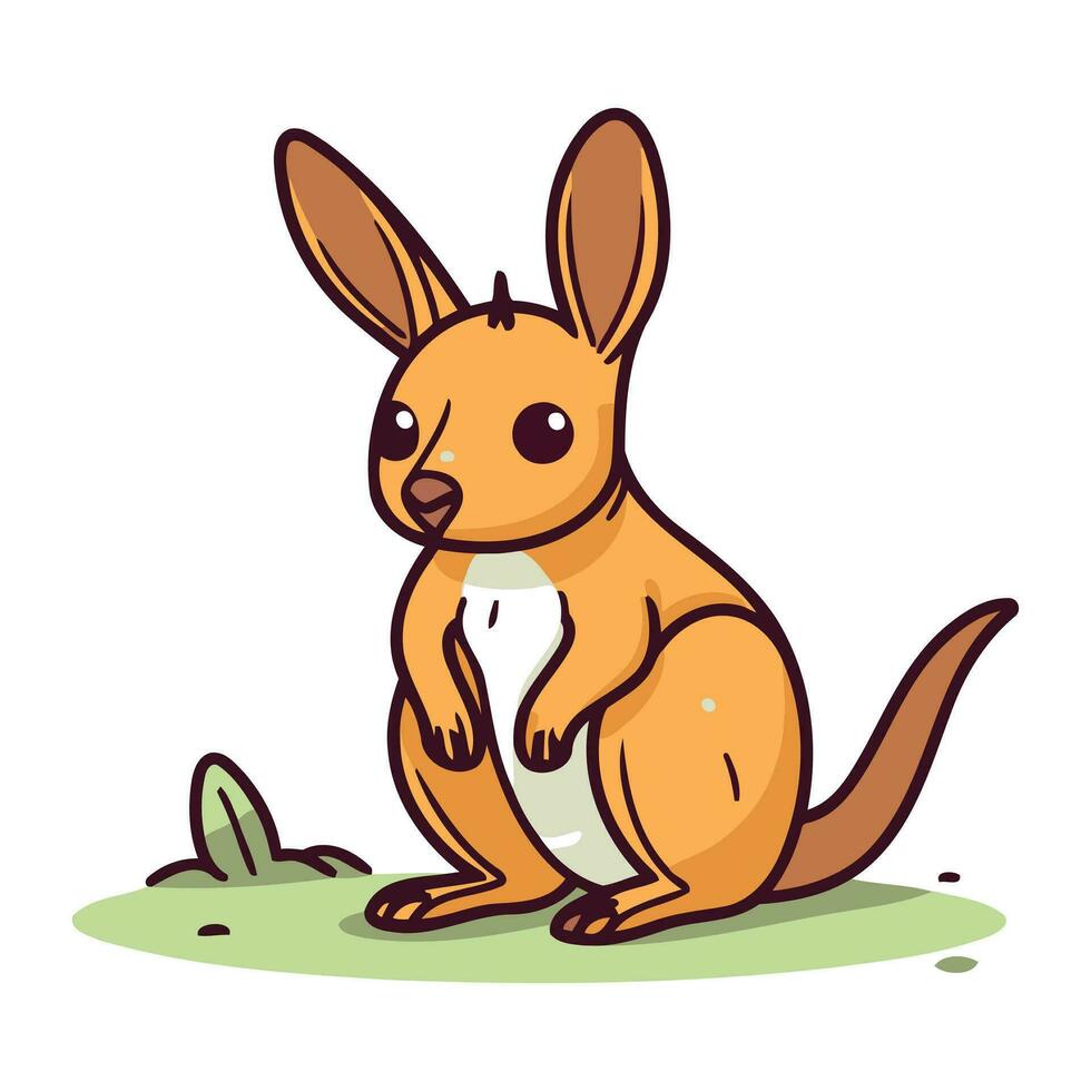 kangoeroe tekenfilm vector illustratie. schattig kangoeroe karakter.