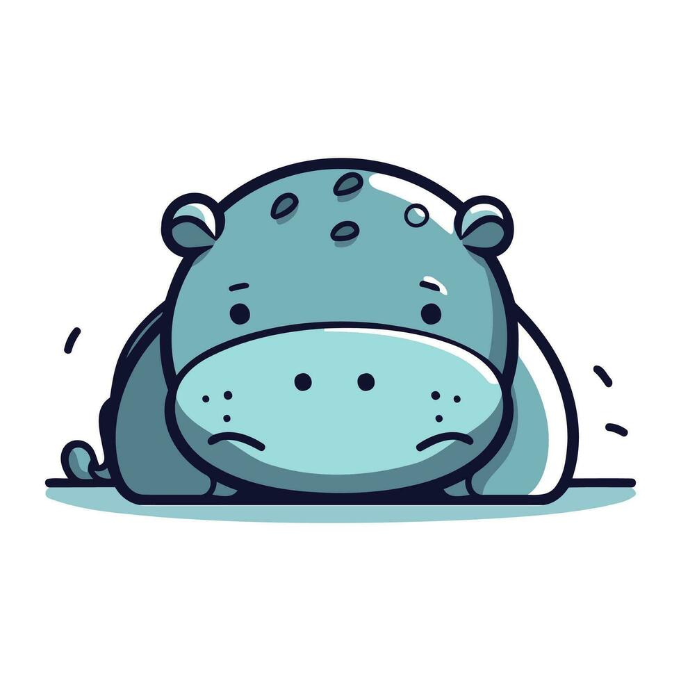 schattig nijlpaard. vector illustratie van een tekenfilm nijlpaard.