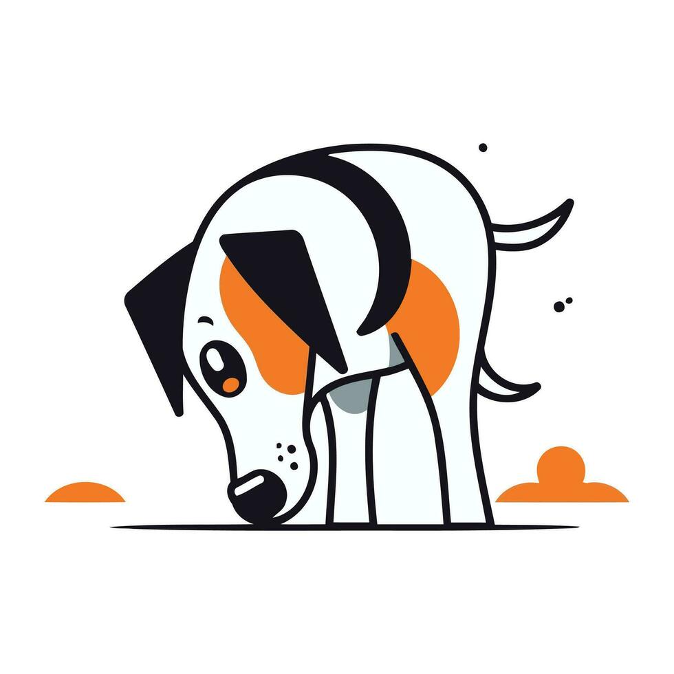 schattig tekenfilm hond. vector illustratie Aan wit achtergrond. geïsoleerd.