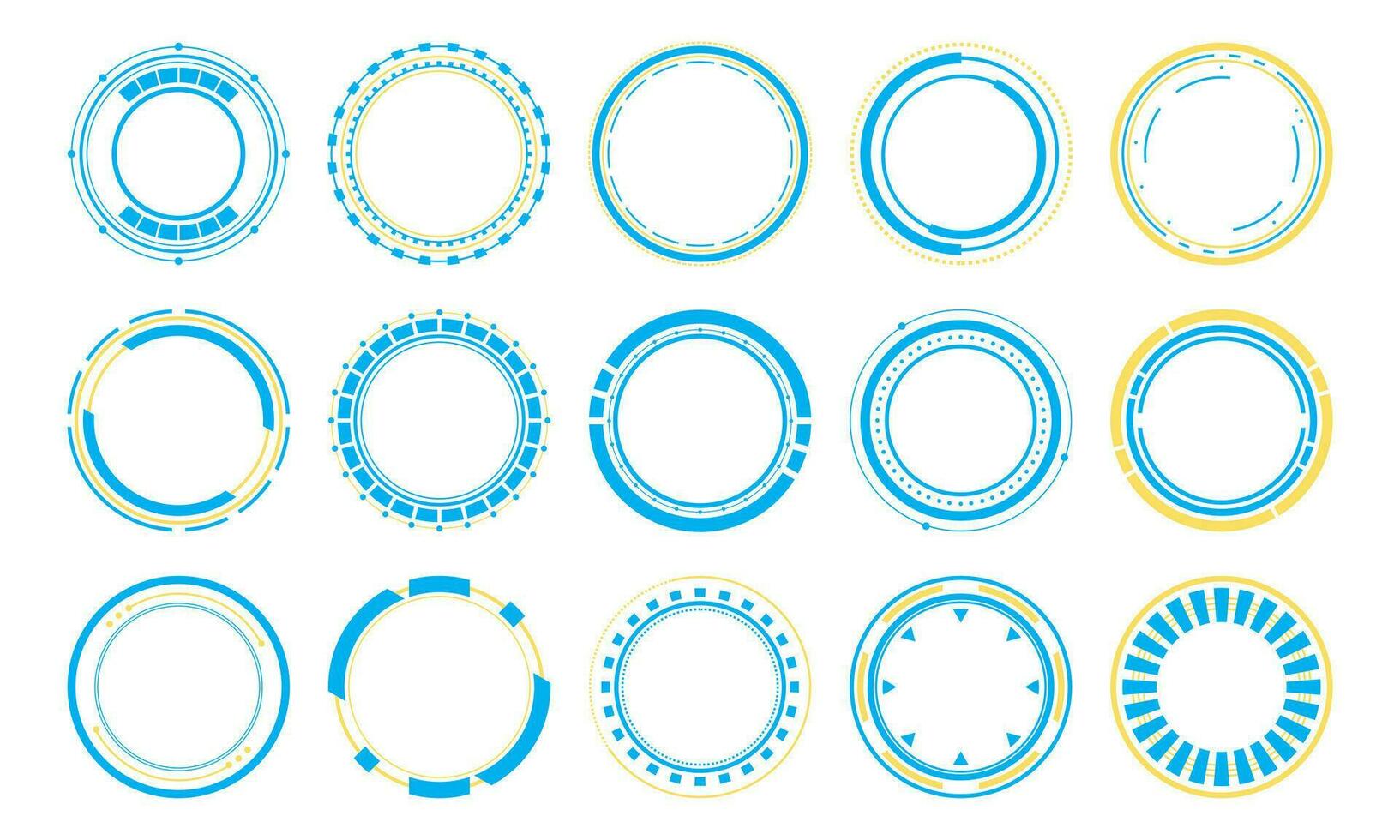 futuristische cirkel kader element reeks vector