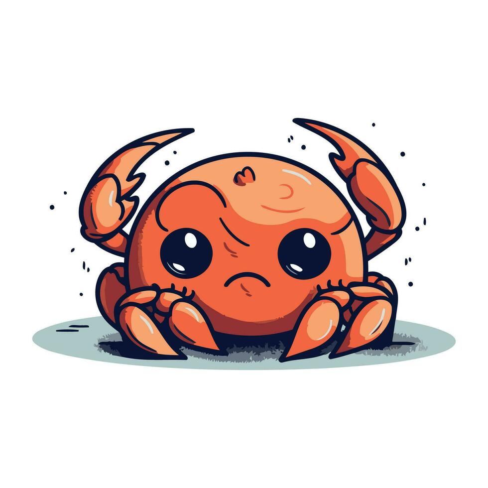 schattig tekenfilm krab. vector illustratie geïsoleerd Aan een wit achtergrond.