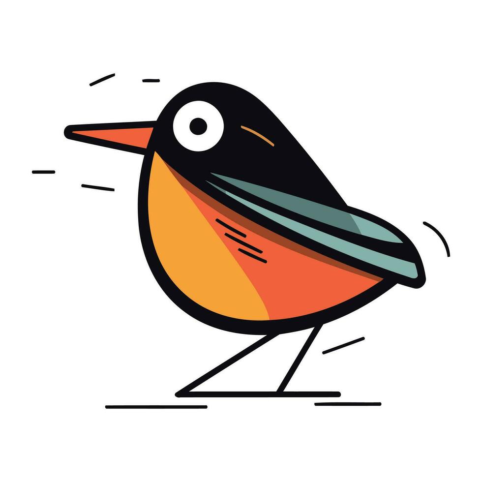 schattig tekenfilm vogel. vector illustratie geïsoleerd Aan een wit achtergrond.