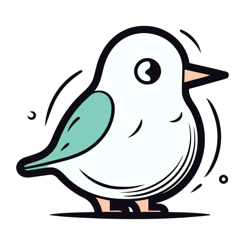 schattig tekenfilm vogel. vector illustratie geïsoleerd Aan een wit achtergrond.